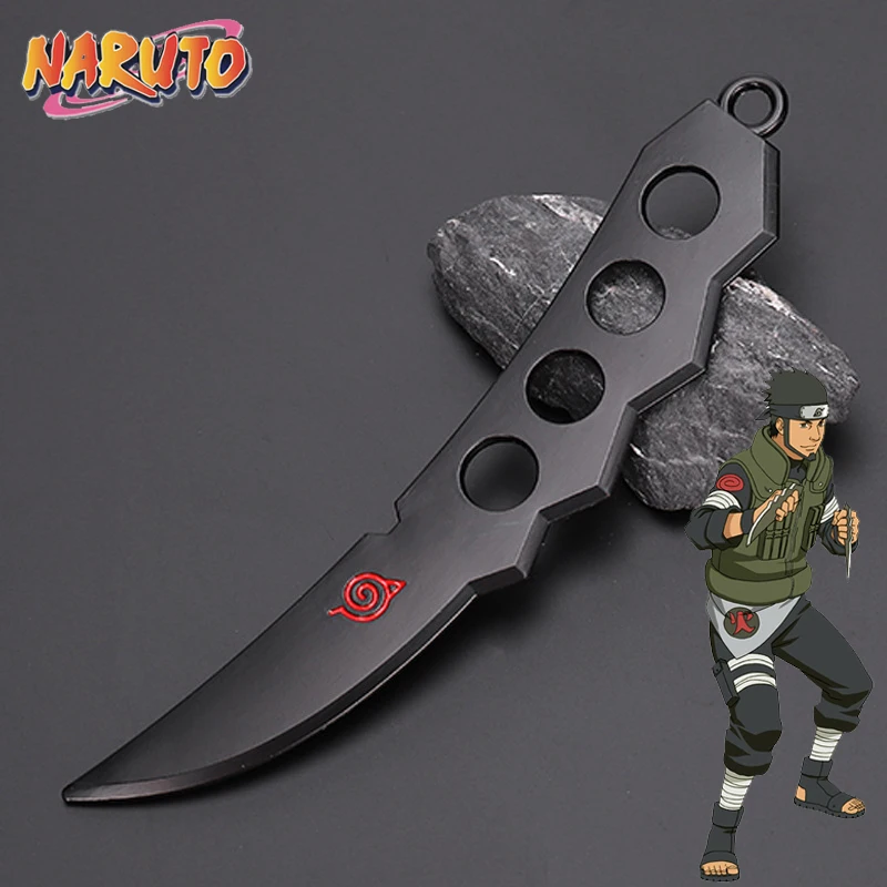 Arma Real Steel Naruto, Asuma Preto, Deus do Trovão Voador, Modelo de Liga, Espada, Ryujinki Kunai, Armas Ninja, Brinquedos Brutos, Faca, 15cm