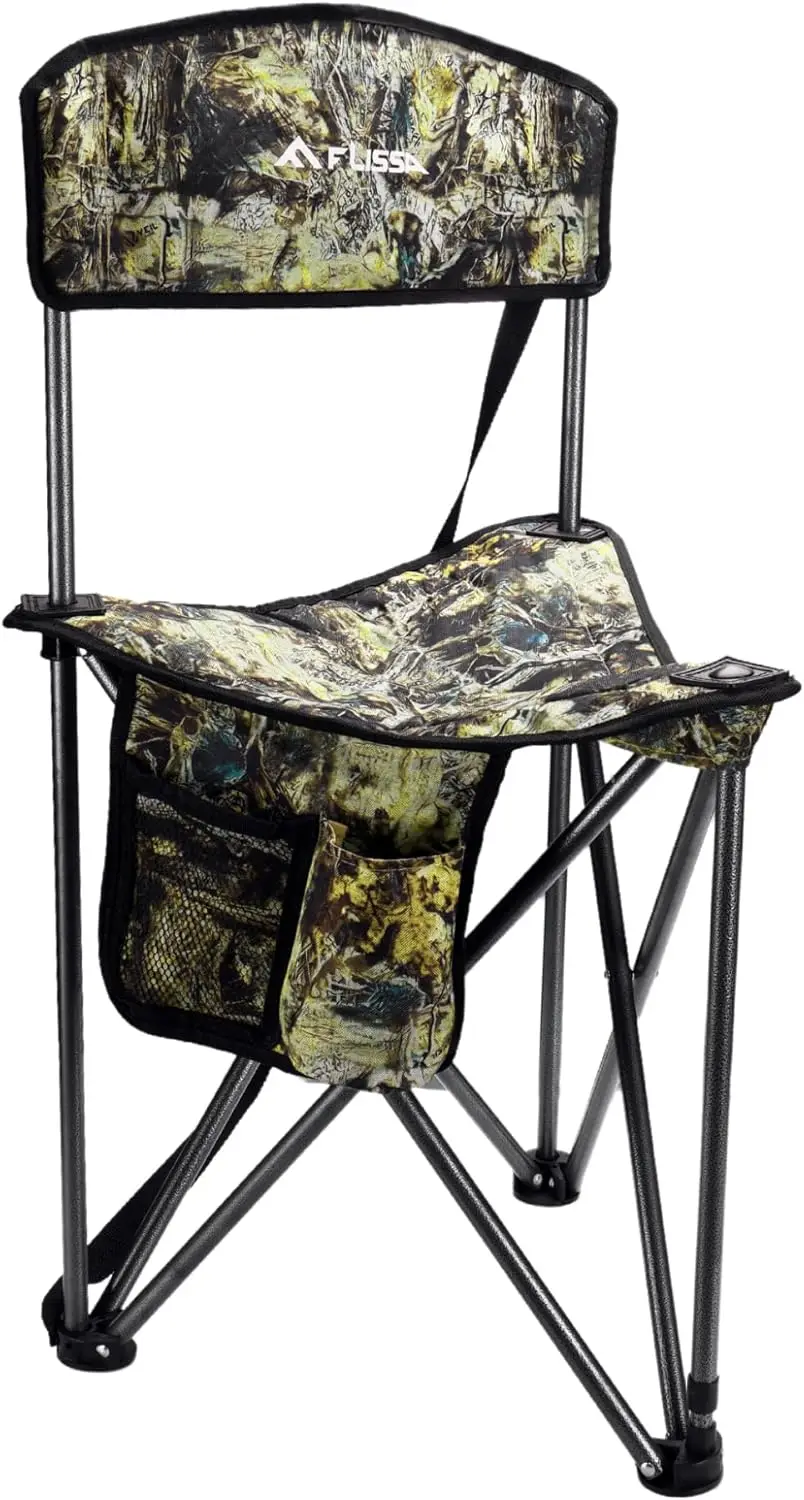 

Portable Camo Hunting Chair with Backrest, 250 LBS Capacity, Foldable Stool with Carry Strap for Hunting, Fishing, Hiking, Campi