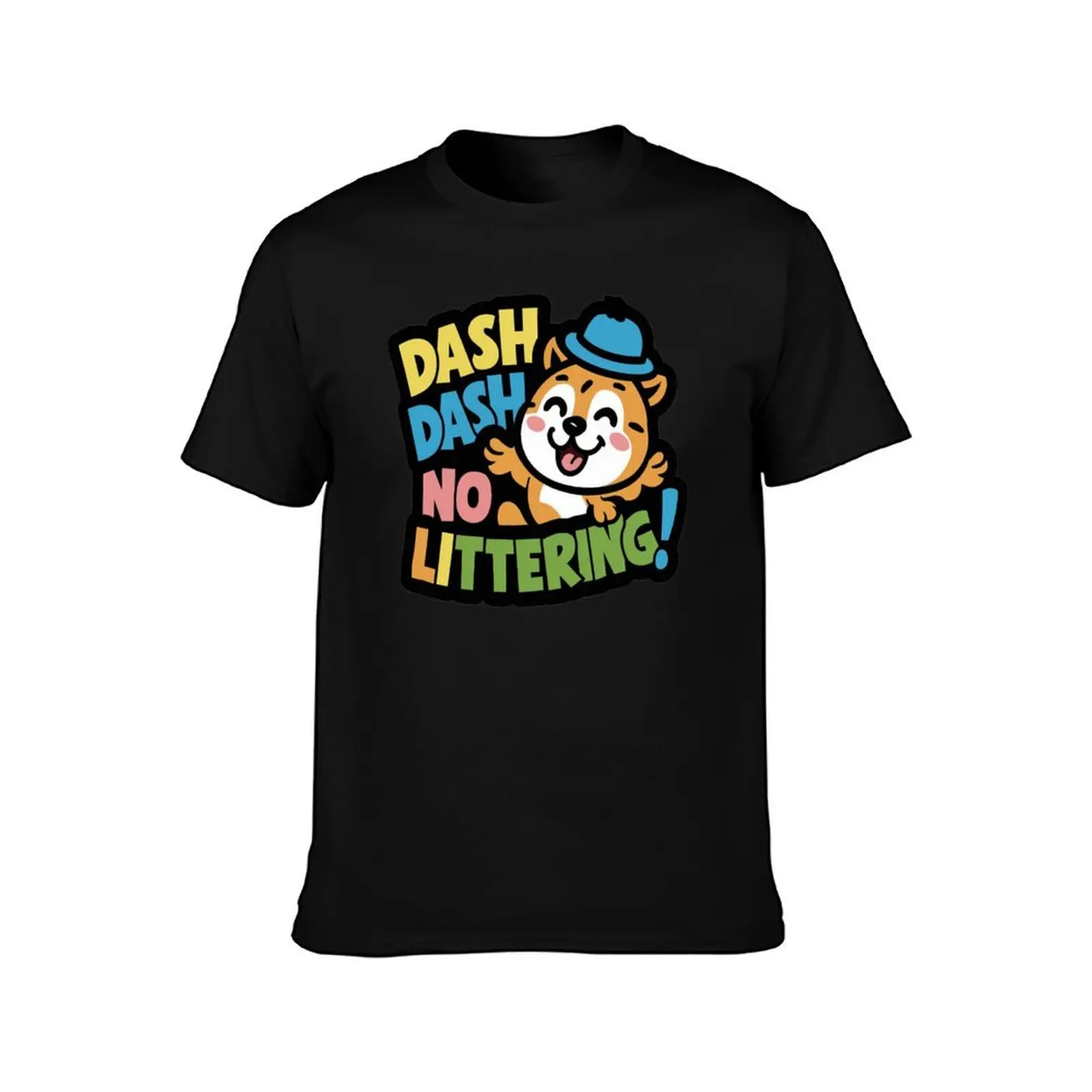 Dash Dash No Littering Environment Earth Day T-Shirt Plus Size Non-Shrink T-Shirt