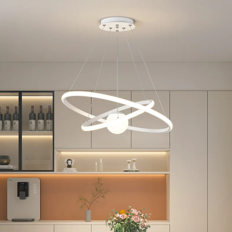 Lustres LED modernos e simples para sala de estar, lâmpada suspensa criativa, utensílios de cozinha, quarto e jantar