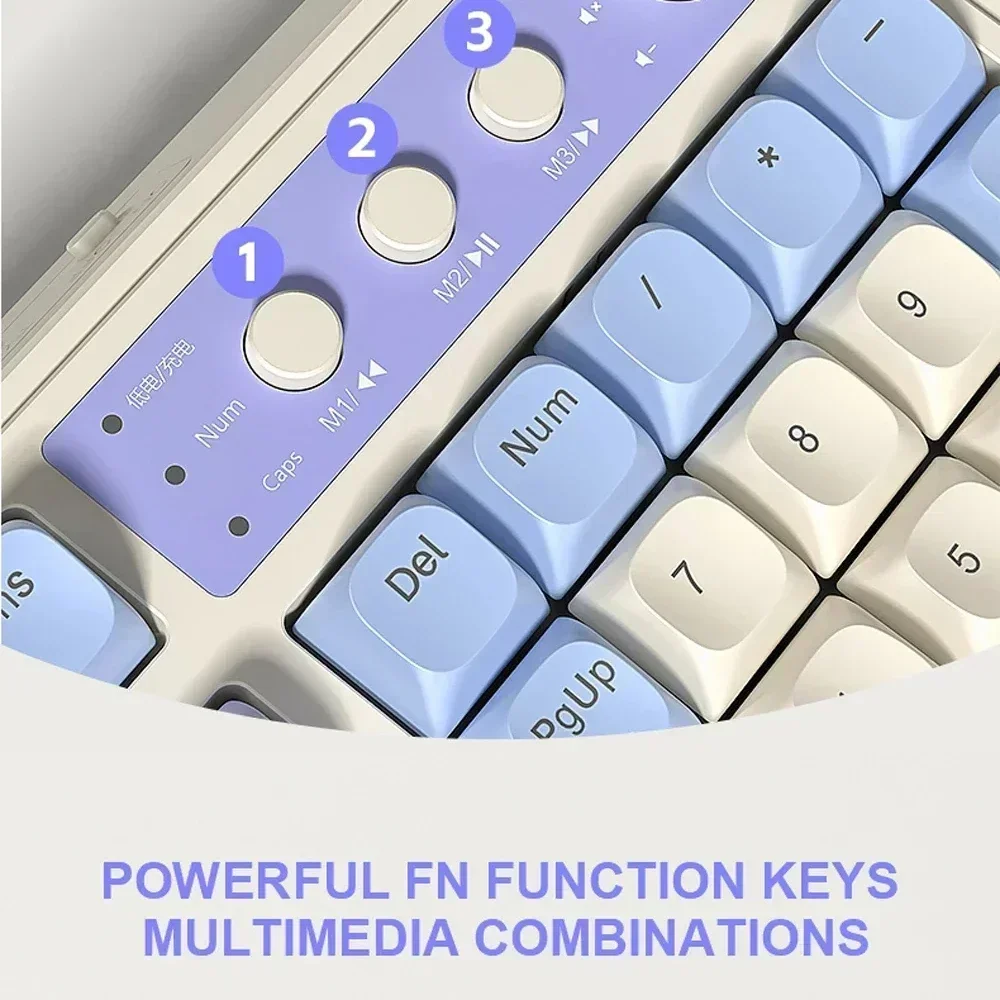 AULA S99 لوحات مفاتيح الألعاب RGB كتم 99 مفتاحًا مريحًا 2.4G لاسلكيًا/بلوتوث/سلكي ثلاثي الوضع لوحة مفاتيح مخصصة هدايا مكتبية