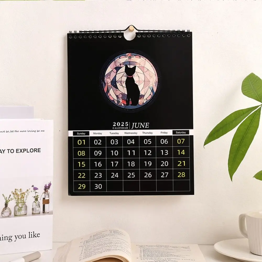 

18 Months 2025 Wall Lunar Calendars Dark Forest INS English Wall hanging Calendar 2024-2025 Notes Calendar Planner