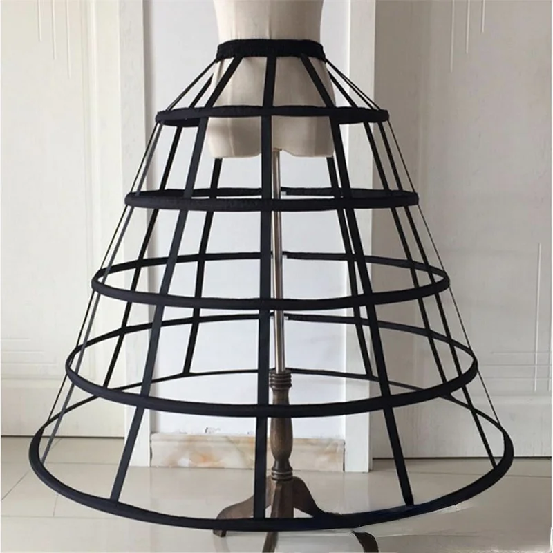 Hollow Bird Cage Fishbone Five Steel Black White Large Skirt Support Cosplay Violent Lolita Transparent Slip Dress