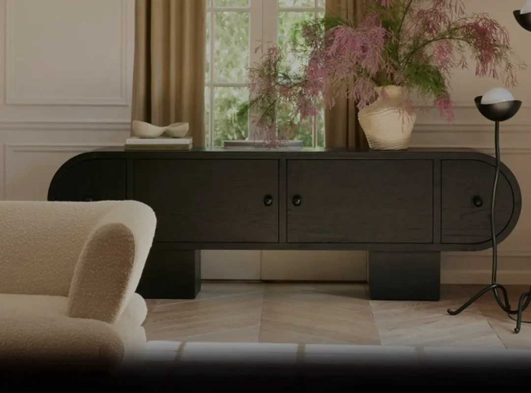 Amerikanischer TV-Schrank aus massivem Holz, integrierter Wohnzimmer-Couchtisch, schwarzer Couchtisch, französischer Retro-TV-Schrank