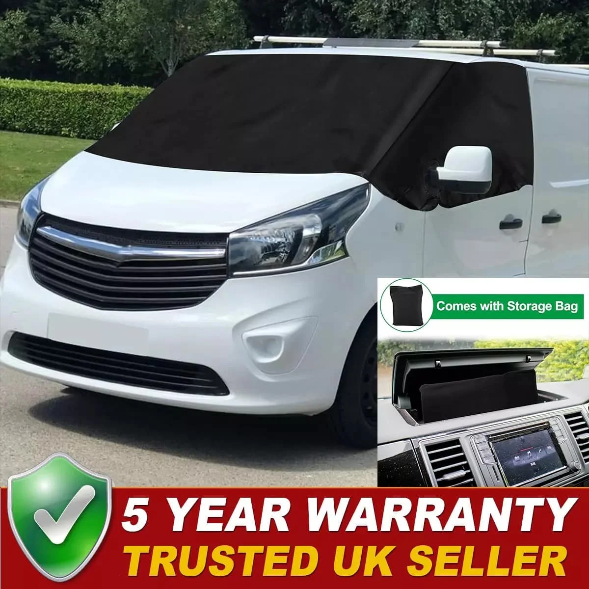 Windscreen Cover For Vauxhall Vivaro Black Out Blind Wrap Frost Black Out Blind FOR Renault Trafic Nissan Primastar 2001 - 2014