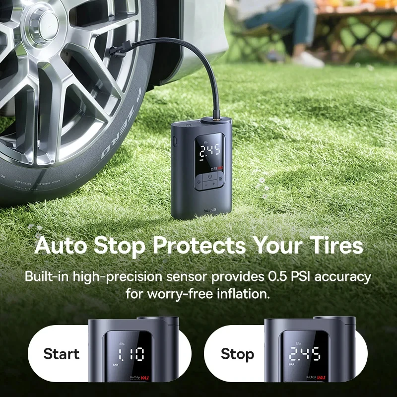 New Car Air Pump 7500mAh Air Compressor Portable Tire Inflator for Motorcycle Bicycle Ball Car Pump