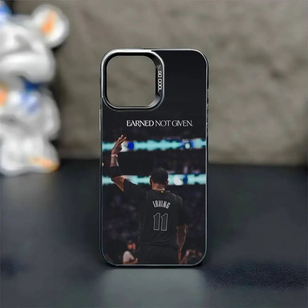 Funda de teléfono K-Kyrie I-Irving 11 para iPhone17,16,15,14,13,12,11 Plus,Pro Max, funda negra mate a prueba de golpes