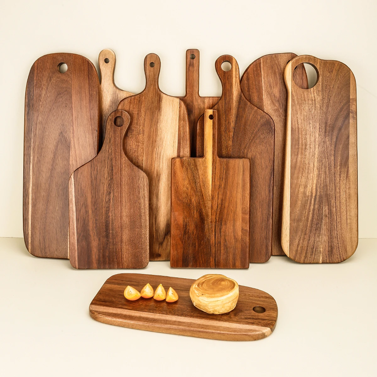 1PC-Acacia Wood Cutting Board Creative Solid Wood Bread Board Western Steak Board Baking Dessert Tray Irregular Chopping Board