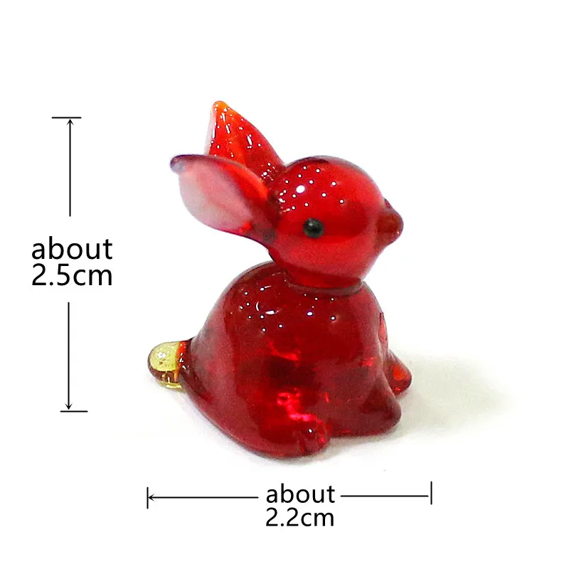 2 قطعة من تمثال أرنب زجاجي صغير بألوان متعددة ، زخارف أرنب لطيف في المنزل غرفة الأطفال ، حديقة الجنية ، إكسسوارات ديكور بونساي