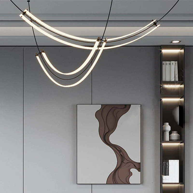 Lampe suspendue arc-en-ciel au design nordique simpliste et créatif, luminaire décoratif d\'intérieur, idéal pour une salle à manger ou un salon