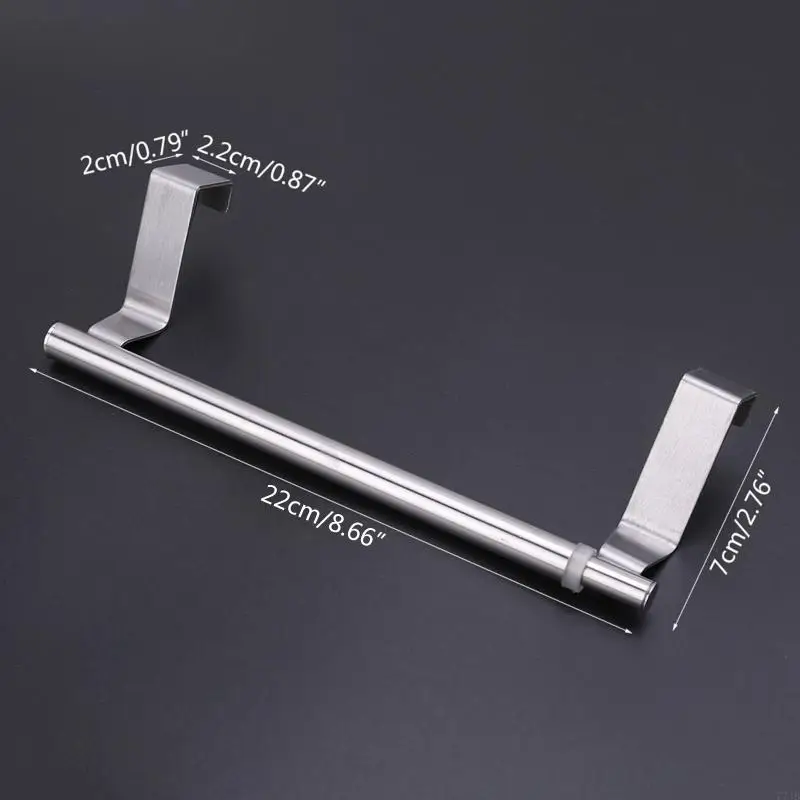 

77JB Stainless Steel Towel Bar Storage Rack Metal Hanging Holder for Home Kitchen Bathroom Bar Hotel Organization