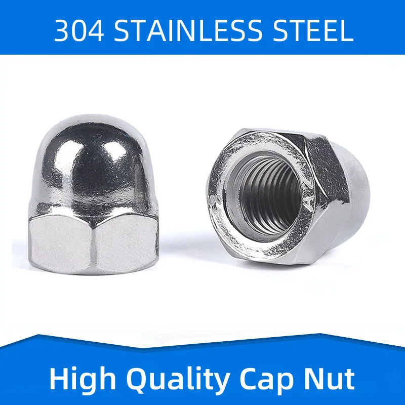 304 Stainless Steel Acorn Nut Hexagon Cap Nuts Cover Nut Decerative Fasteners for M3 M4 M5 M6 M8 M10 M12 M20 Metal Hardware