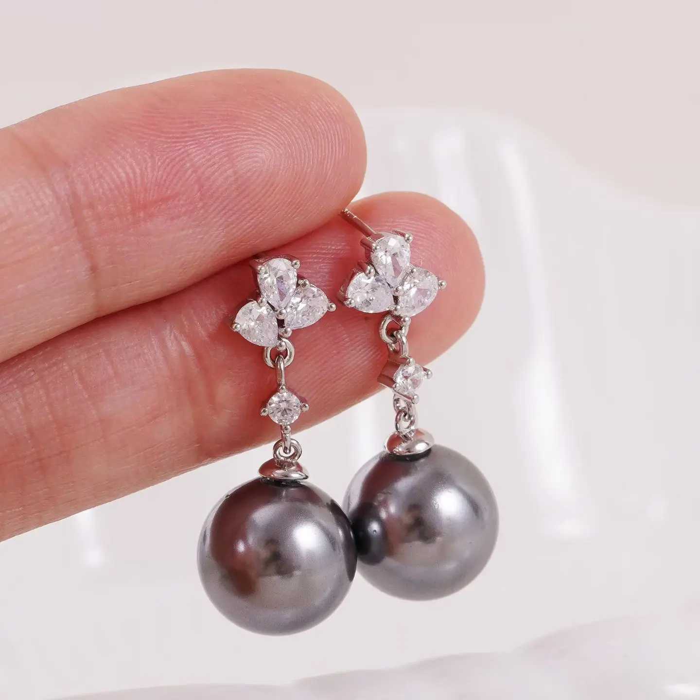 

S925 Sterling Silver Earrings Base Findings Mountings Jewelry Mounts Fittings Accessories for 11-12mm Pearls 3 pairs/lot