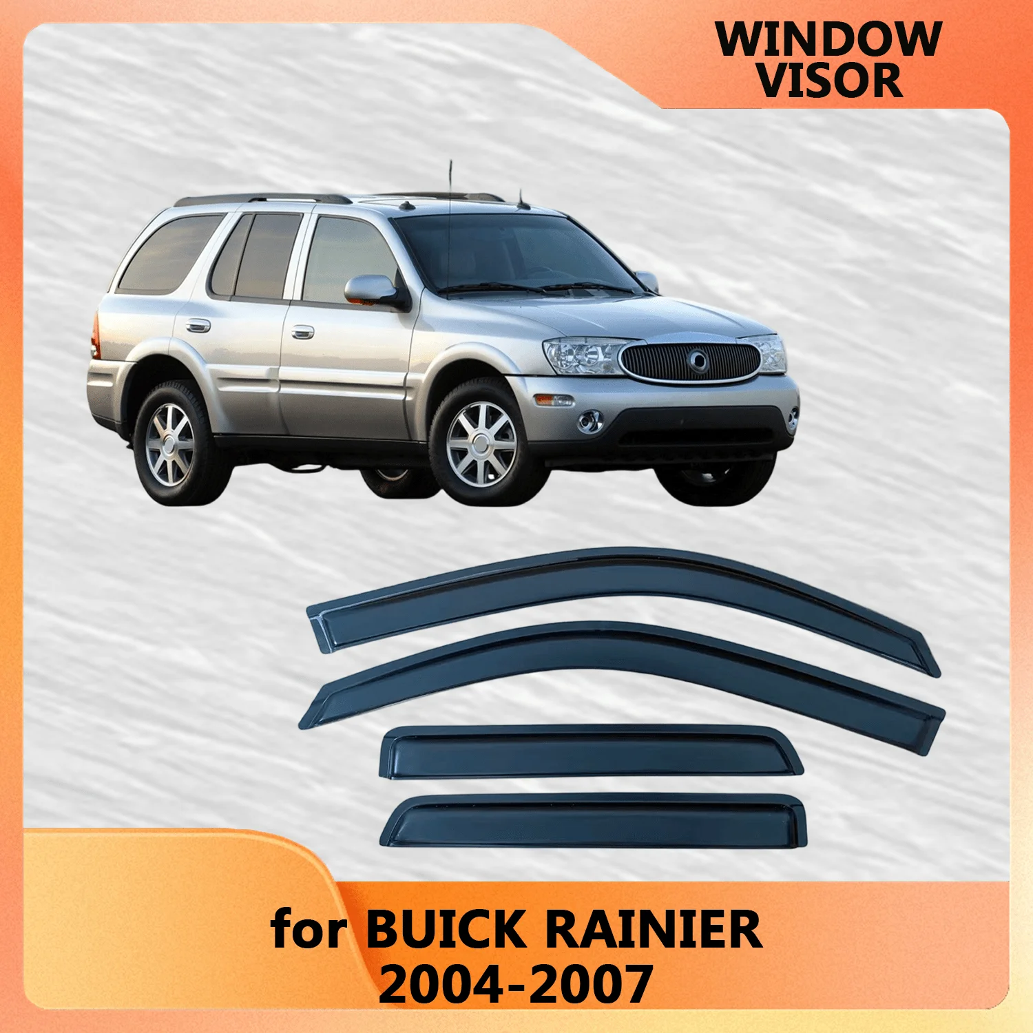 

Window Visor for BUICK RAINIER 2004 2005 2006 2007 Wind Deflectors Rain Guards Door Visor Vent Shades Out-Channel Tape On