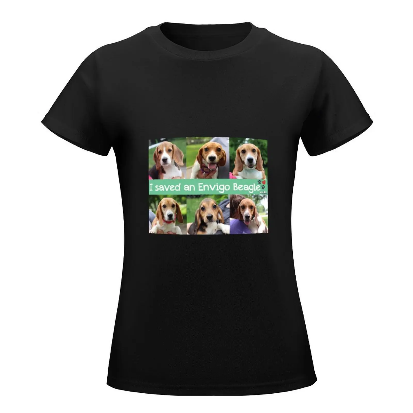 I saved an Envigo Beagle-Camiseta de fotos para mujer, ropa de mujer, blusa de moda coreana, ropa estética, camisetas de gran tamaño