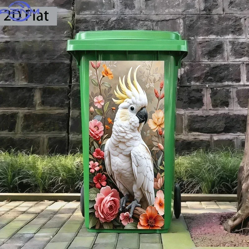 Household Trash Can Surface Sticker 2D Print Decor Decal for Bin Makeover