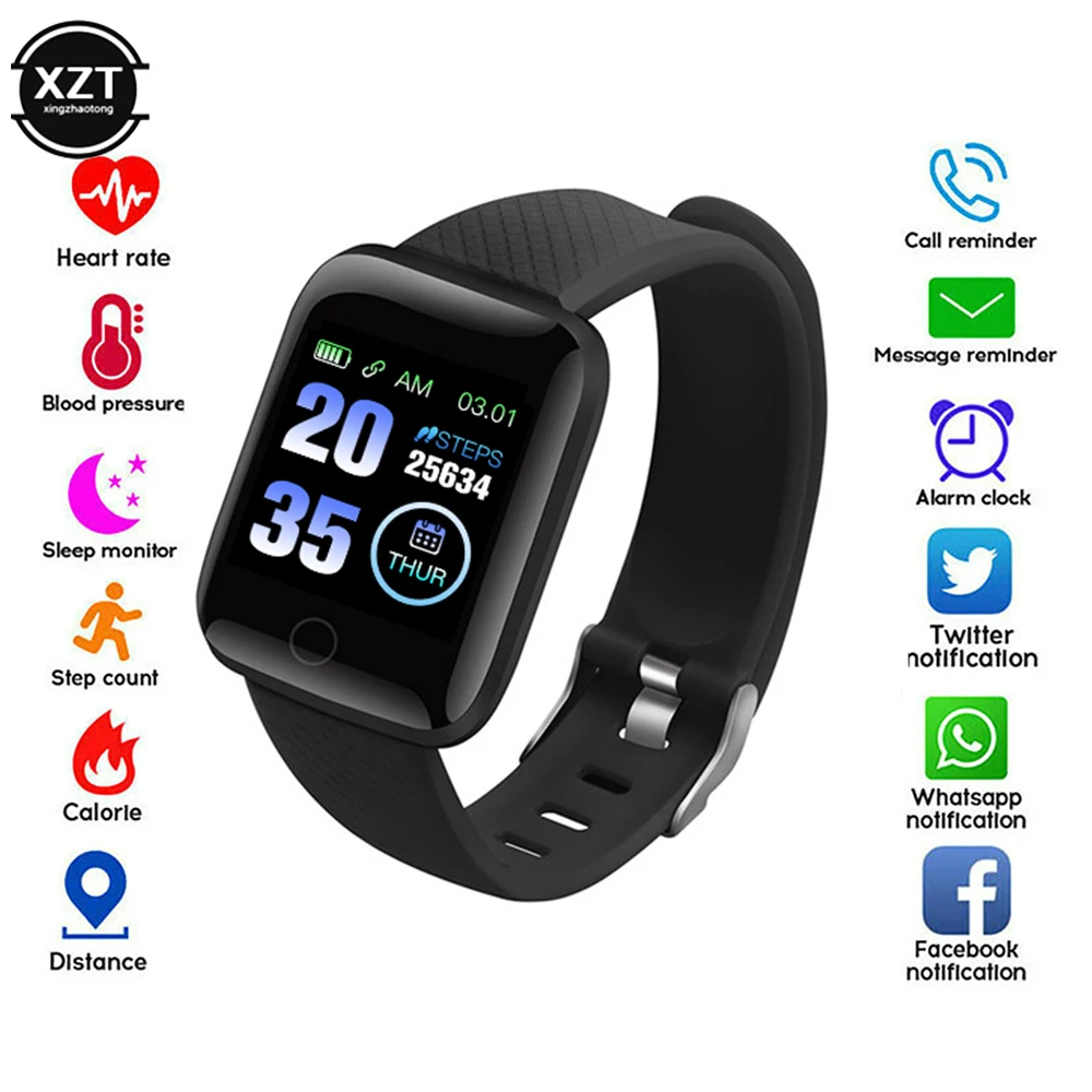 116 Plus Smart Watch D13 Smart Bracelet Waterproof Sports Fitness Tracker Pedometer Reminder Android Smartwatch for Men Women