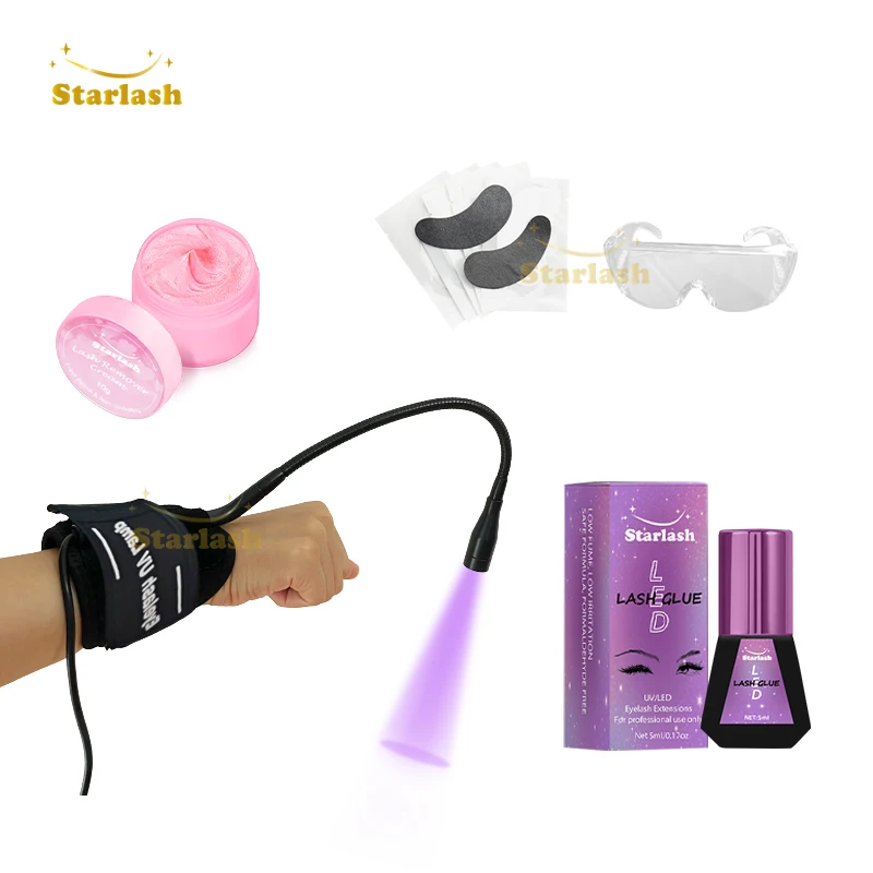 Starlash Wrist UV Lamp Set UV Glue Remover Eye pads Goggles with Foot Pedal