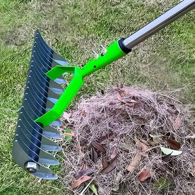 Rastrillo de aflojamiento de césped para jardinería, rastrillo de limpieza de césped resistente, rastrillo de aflojamiento de jardinería, rastrillo