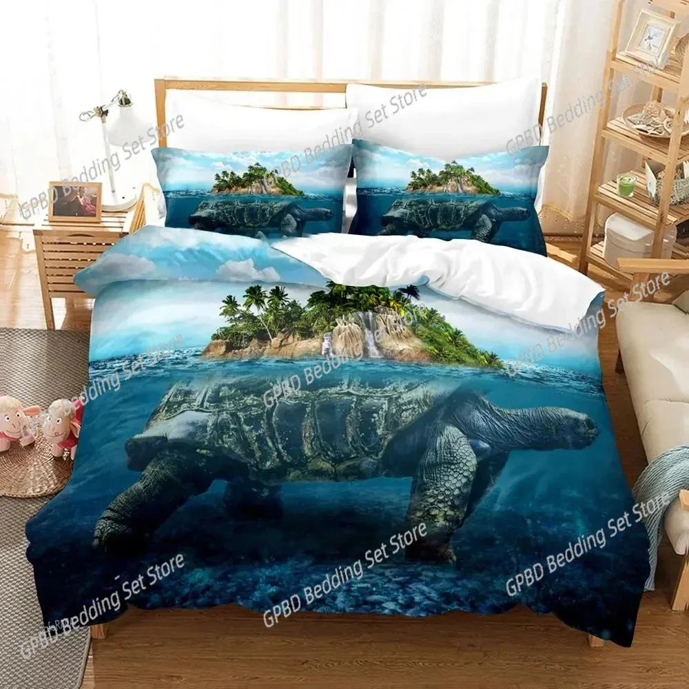 

Turtles of the World Adult Boys Anime 3D Bedding Set Duvet Cover Pillowcases Single Twin Full Queen Home Decor Quilt Boys Gift