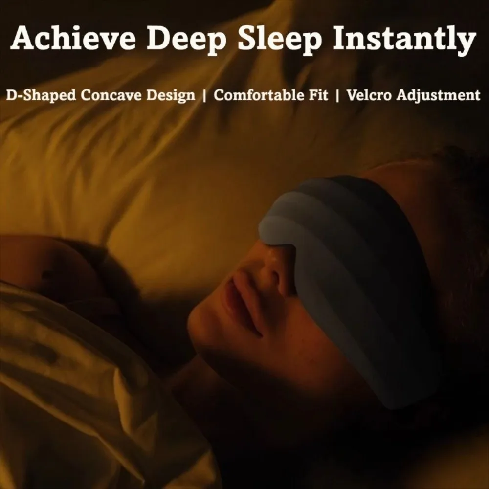 Pressure-Free 3D Sleeping Mask Stereoscopic Sleep Aid Light Blocking Eye Mask Adjustable Pressure Relief Blindfold Unisex