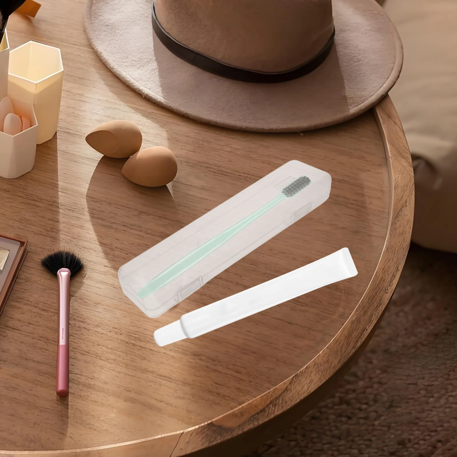 

Transparent Storage Box Toothbrush Holder Travel Organizer Portable Plastic Cutlery Container Multifunctional Bathroom