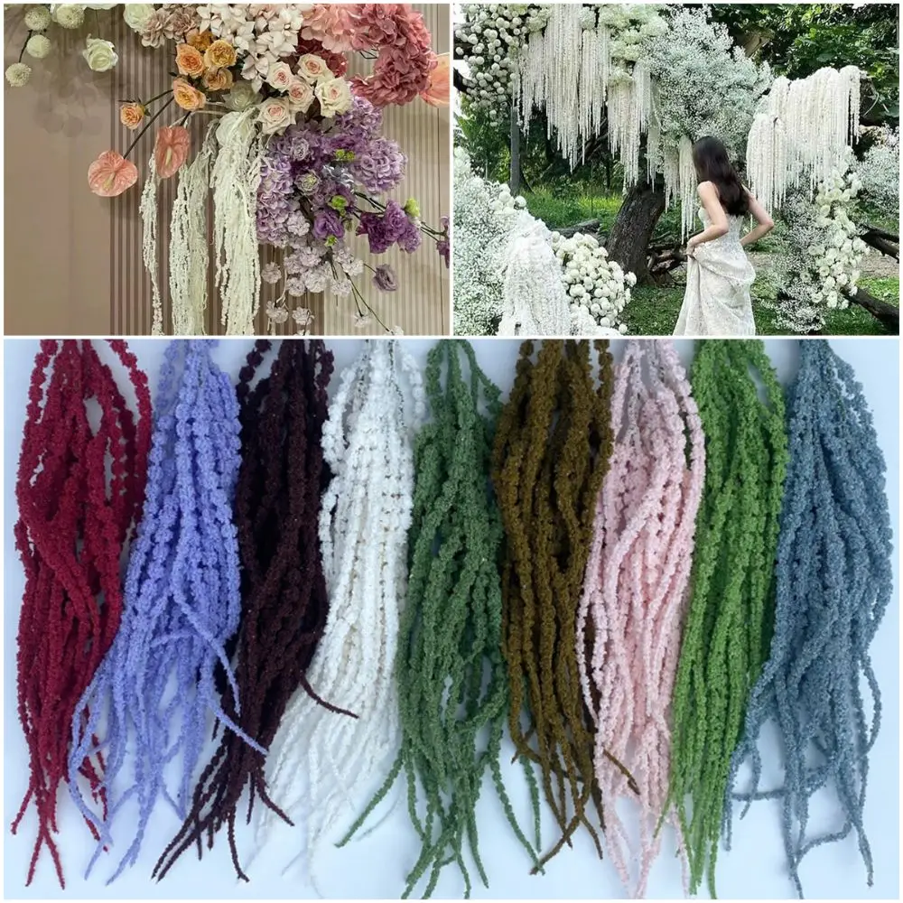 Acessórios de Ornamento de Plantas Artificiais Multicoloridas com Franjas Longas de Espuma para Fotos, Flores de Amaranto Pendentes