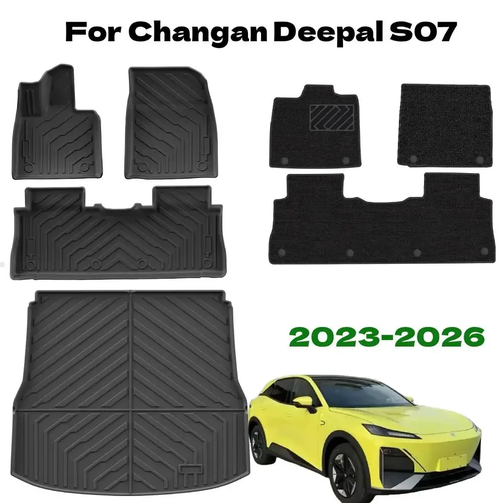 

Для Changan Deepal S07 2023-2026 пользовательские автомобильные коврики TPE коврики в багажник водостойкий нескользящий ковер защита заднего сиденья багажник