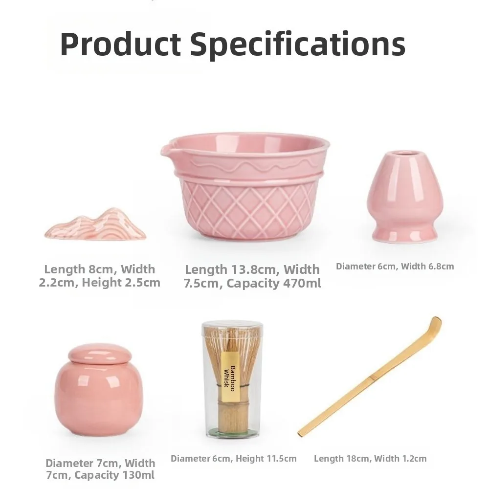 2/5/8 قطعة مجموعة خفق ماتشا السيراميك التدرج اللون الآيس كريم ماتشا السلطانية مع صب صنبور قابلة لإعادة الاستخدام طقم شاي ياباني عشاق الشاي #6