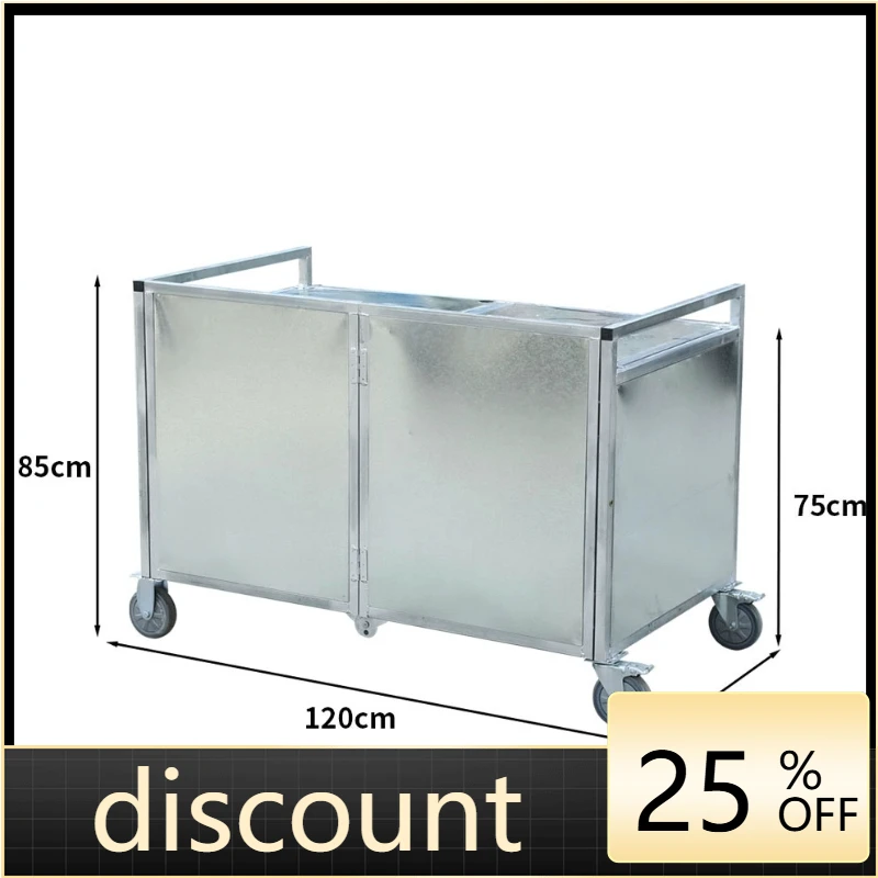 LMM multifunctional thickened folding snack cart street stall night market iron galvanized trolley