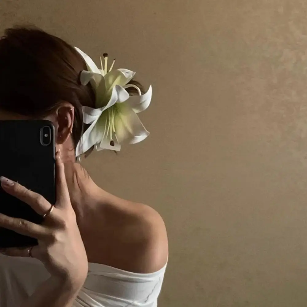 بوهيميا المشابك زهرة الزنبق مشبك شعر ذيل حصان كليب لطيف دبوس الشعر كالا مشبك شعر الكورية نمط أغطية الرأس مشبك القرش الكبير