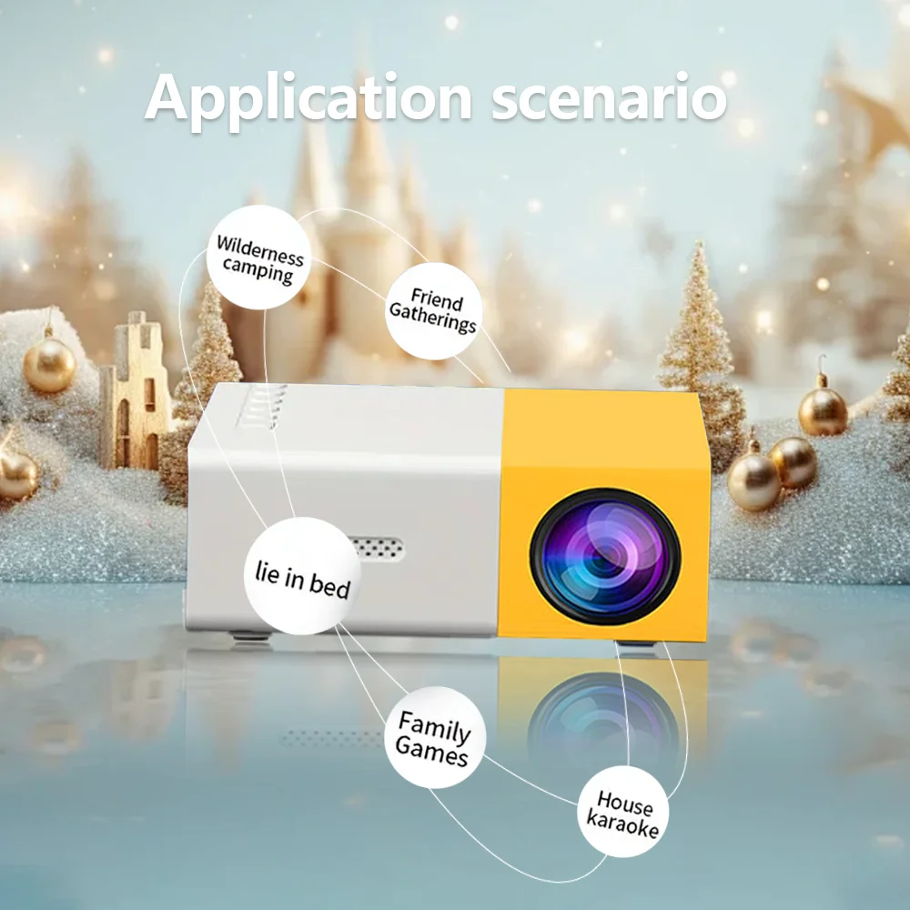 جهاز عرض LED صغير محمول ، Hdmi ، USB ، صوت ، مسرح منزلي ، مشغل وسائط ، Beamer ، هدية الهالي ، السفر في الهواء الطلق ، عيد الميلاد ، HD #6