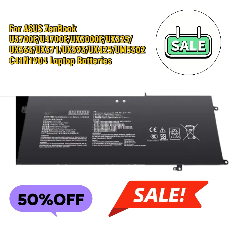

For ASUS ZenBook U3700E/U4700E/UX3000E/UX325/UX363/UX371/UX393/UX425/UM5302 C41N1904 Laptop Batteries