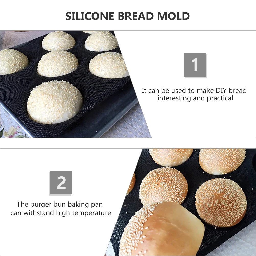 Pan Molds Silicone Bread Bun Baking Mold Burger Cake Forms Hamburger Loaf Pans Muffin Perforated Round Sheets Stick Non Fondant