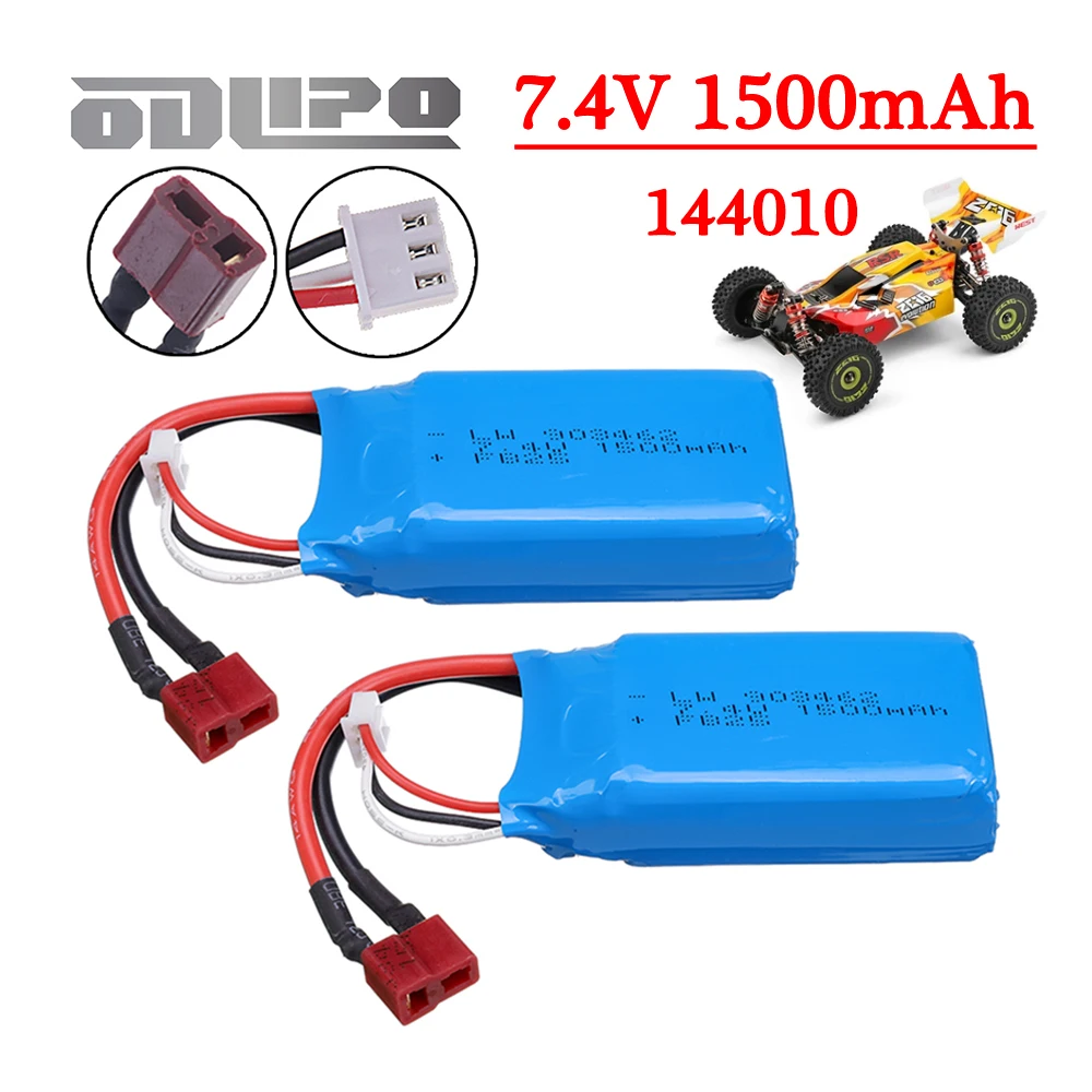 Lipo 7.4V 1500mAh Battery for WLtoys 12402 12403 12404 12423 12428 144010 144001 4WD Crawler Cars RC Off-road Racing Car Battery