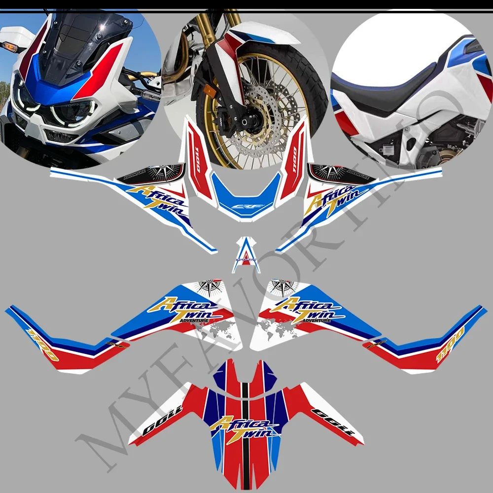 For Honda CRF1100L CRF 1100L CRF 1100 L Africa Twin Adventure Sport Motorcycle Fuel Tank Pad Decal Side Stickers Protection Set