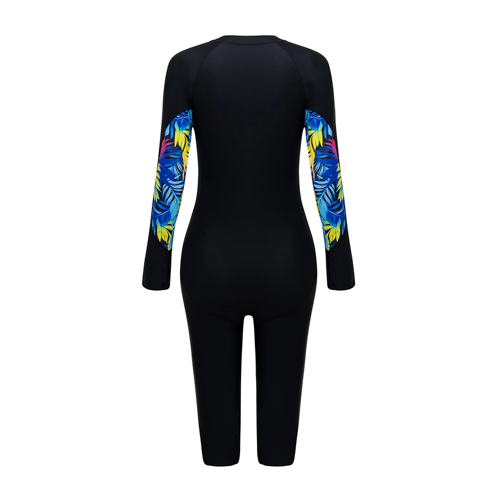 Women\'s Swimsuit Sport Style Long Sleeve One-Piece Bathing Suit Female Beachwear Woman Swimwear Surfing Suit Diving Outfits