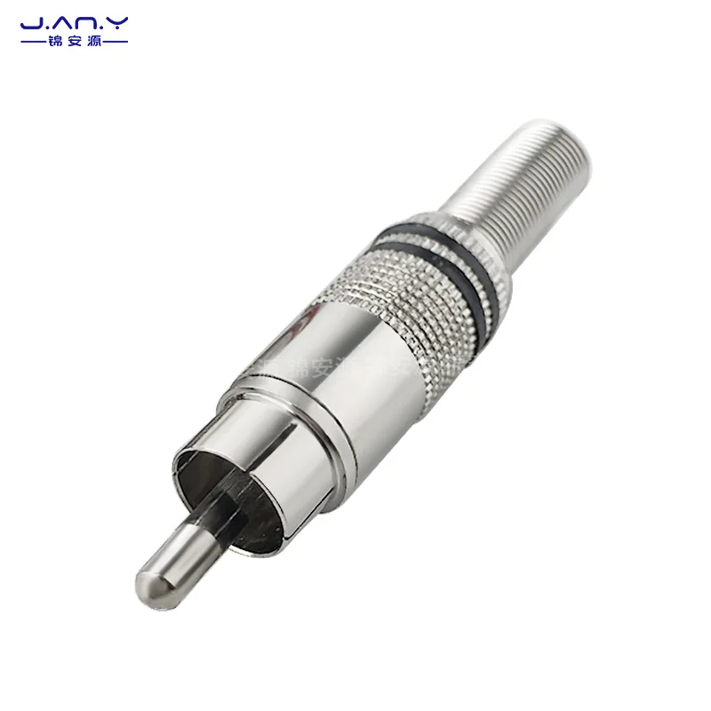 Pure copper RCA Lotus plug welded wire type AV plum male connector audio and video signal coaxial line extension connection