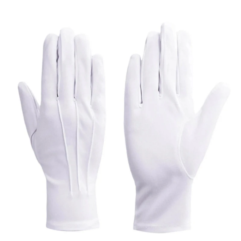 40PCS White Cotto Formal Gloves Classic Parade Gloves Tuxedo Honor Guard Parade Women Men Inspection Uniform Guard Band Butler
