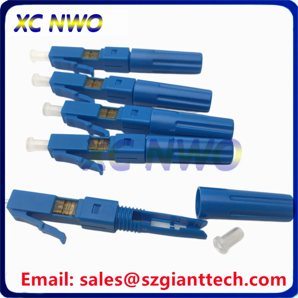 LC UPC Fast Field Assembly Fiber Adapter SM Blue Fast Quick Connector Support 3.0mm Indoor Cable and FTTH Flat Cable