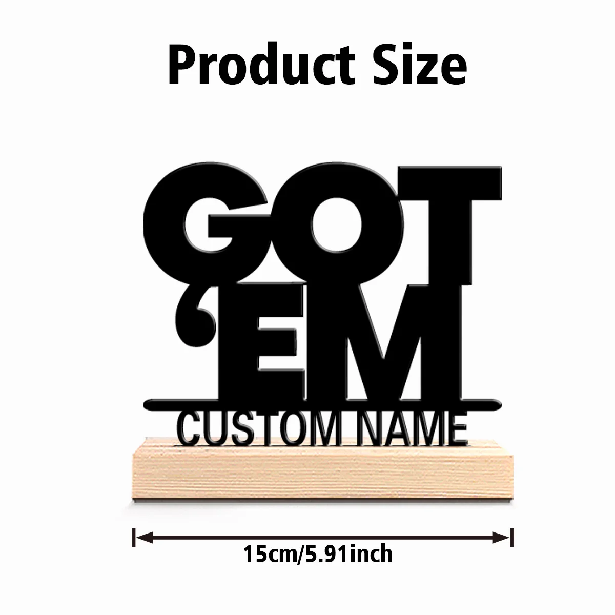 1pc Fun Personalized Custom got me Metal Statues Wooden Base Lighting for Office Workshop Modern Rustic Steampunk Themes