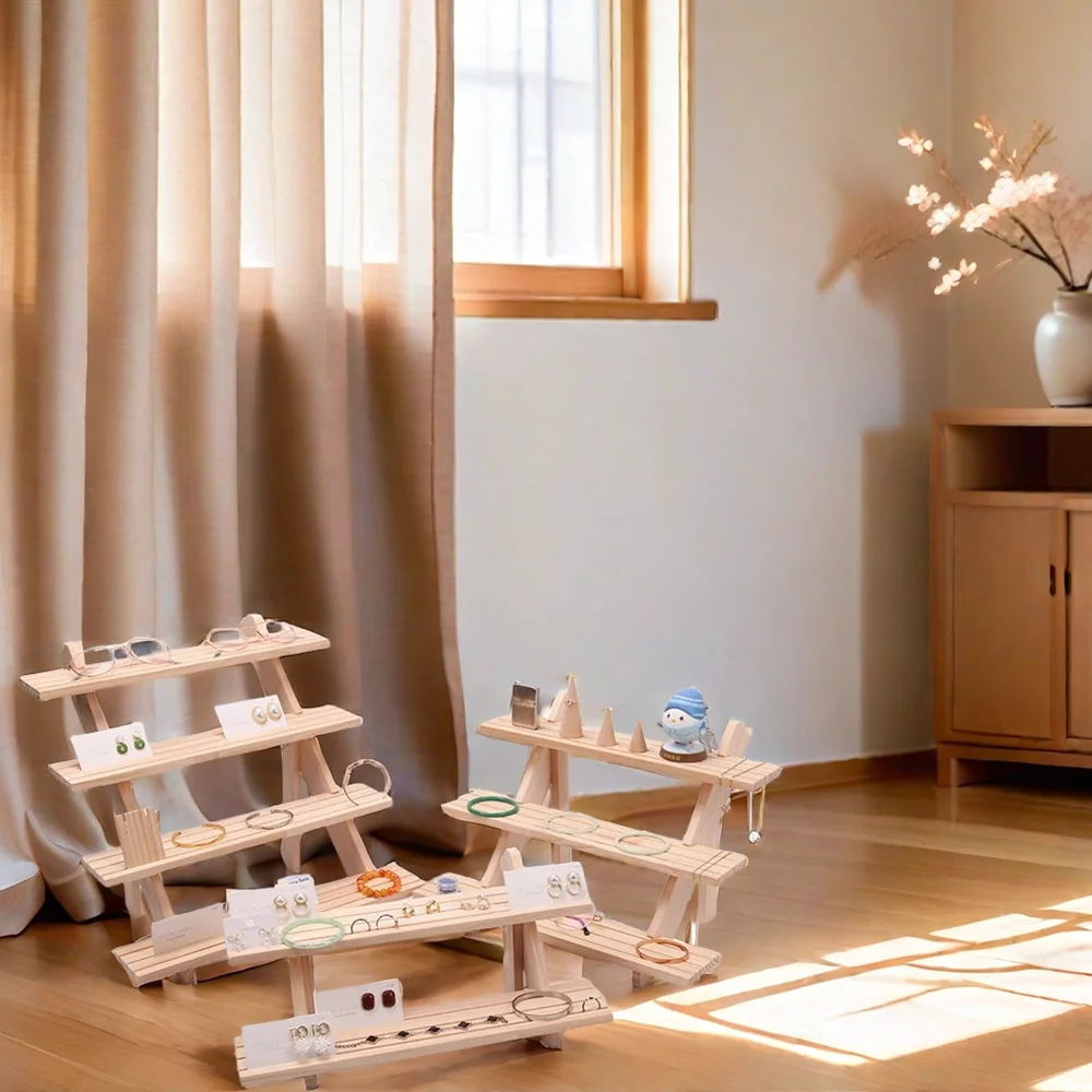 

Solid Wood Jewelry Display Stand Stepped Display Stand Card Storage Stand Display Jewelry Small Statues small doll display stand