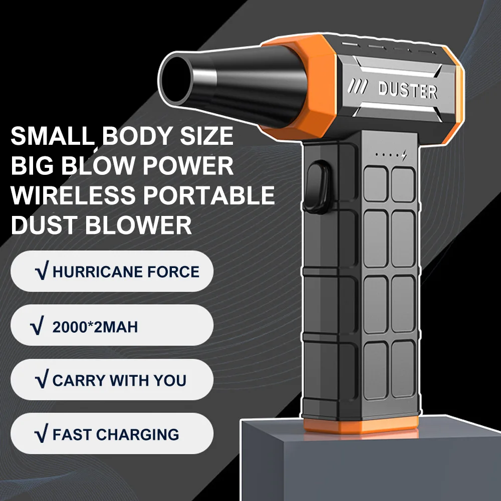 

130000RPM Violent Blower 45m/s Compressed Air Dust Cleaner Brushless Motor Outdoor BBQ Powerful Electric Blower Car Keyboard Cle