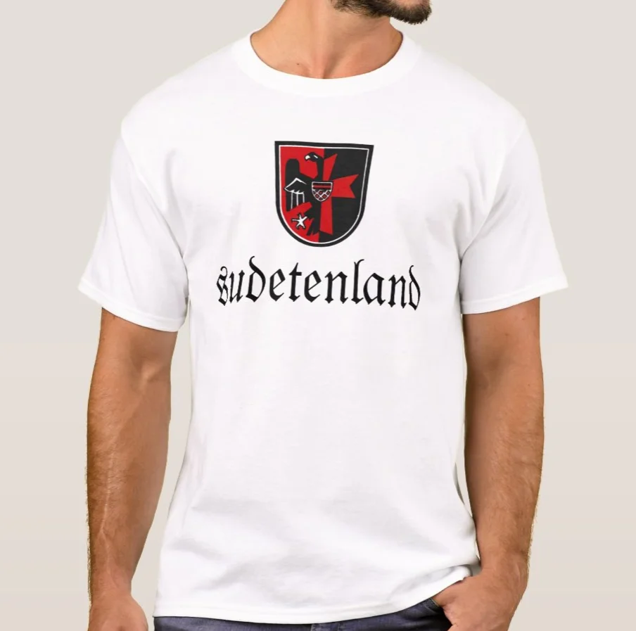 Europa Historical Region Sudetenland Crest Printed T-Shirt. Summer Cotton Short Sleeve O-Neck Mens T Shirt New S-3XL