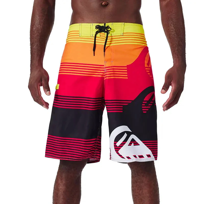 Nova Tendência de Moda de Verão: Bermuda Masculina Phantom de Secagem Rápida para Praia, Natação, Mergulho e Surf com Estampa Casual