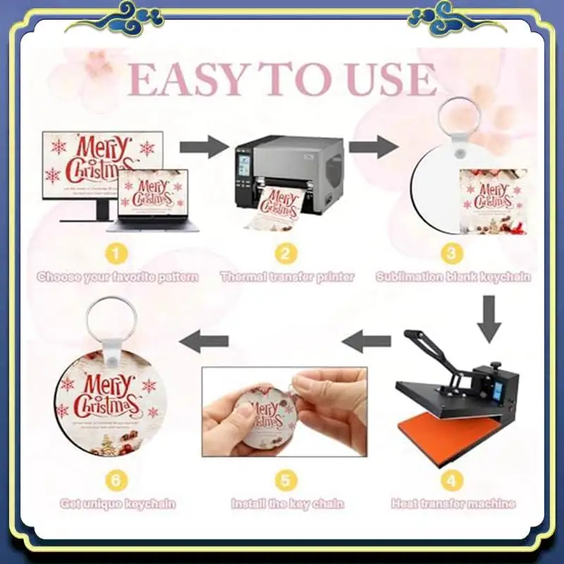 

180 Piece Sublimation Keychains In Bulk, Double-Sided Heat Transfer Sublimation Decorative Blanks, White MDF Suitable For DIY