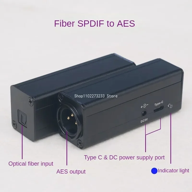 Fiber Optic SPDIF To AES Level XLR Port For CD DAC DAT Machine Recording Digital Active Digital Monitor Speakers