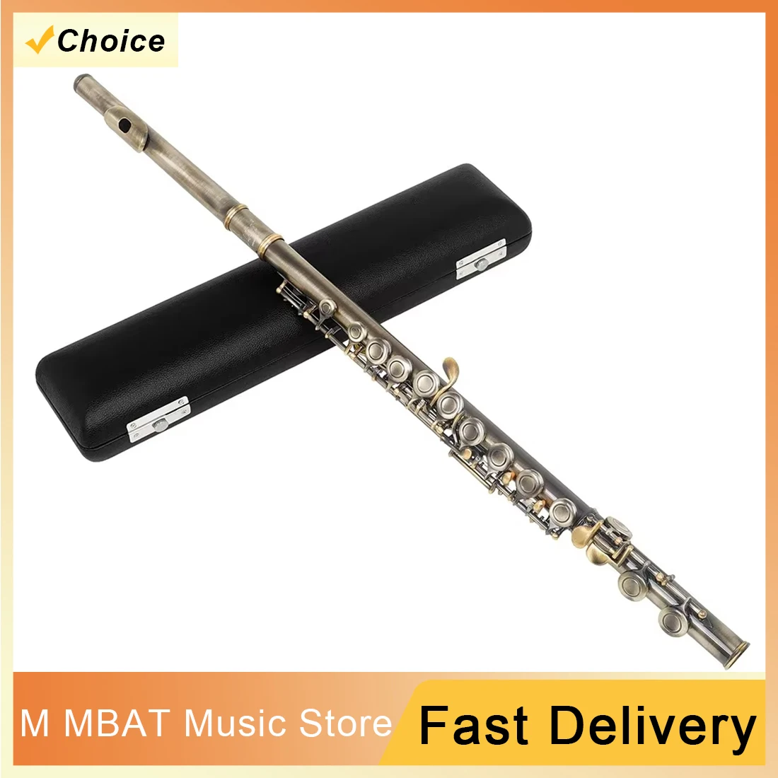 

Cyan Antique 16-Hole Flute Set C Key Green Antique Flute with Case Cleaning Cloth Gloves Woodwind Instrument Accessories & Parts