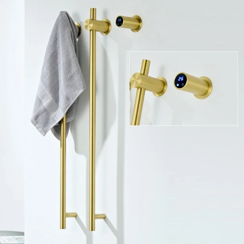 Electric Towel Dryer Heated Towel Rack With Touch Panel Bathroom Heated Towel Rail 2 Bars Built-in Timer Supports Wifi Control