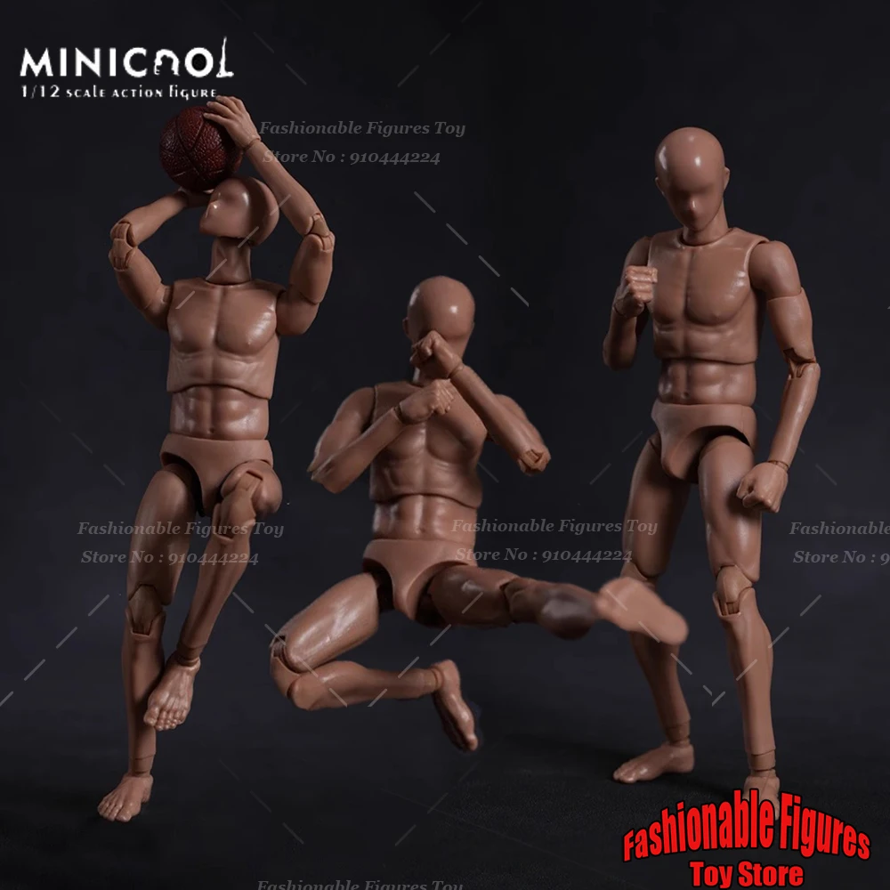 MINI COOL 1/12 Men Soldier Body Super Flexible Basketball Players Joint Body With Head 6Inch Action Figure Dolls ﻿Model Toys